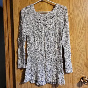 White and Black Knit Sweater